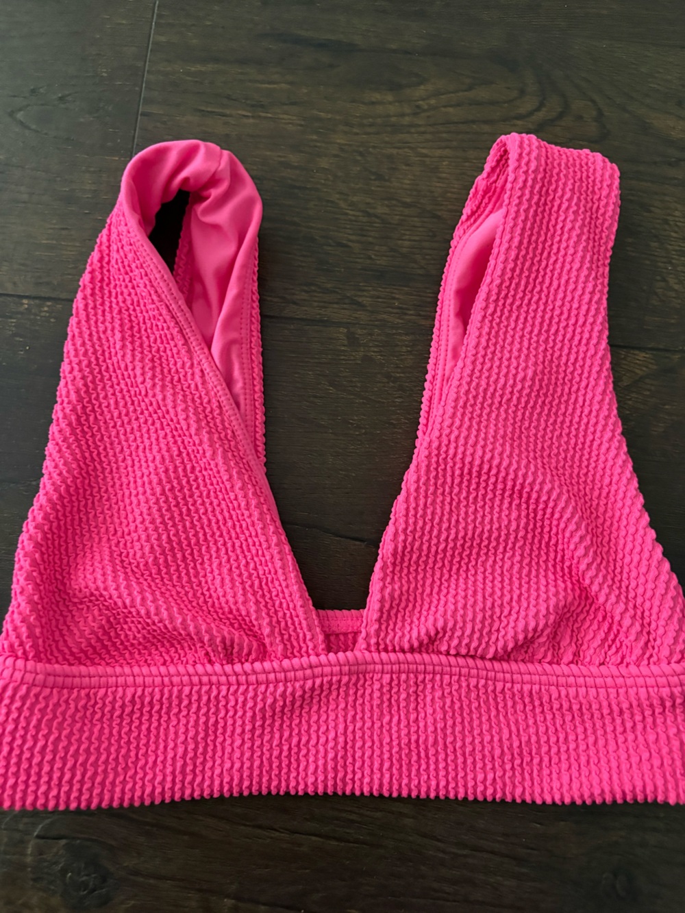 Billabong Crinkle Crush Triangle Bikini Top Pink Small